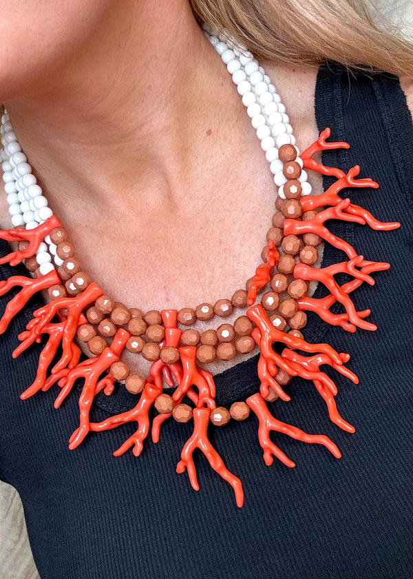 Statement coral necklace-The Style Attic
