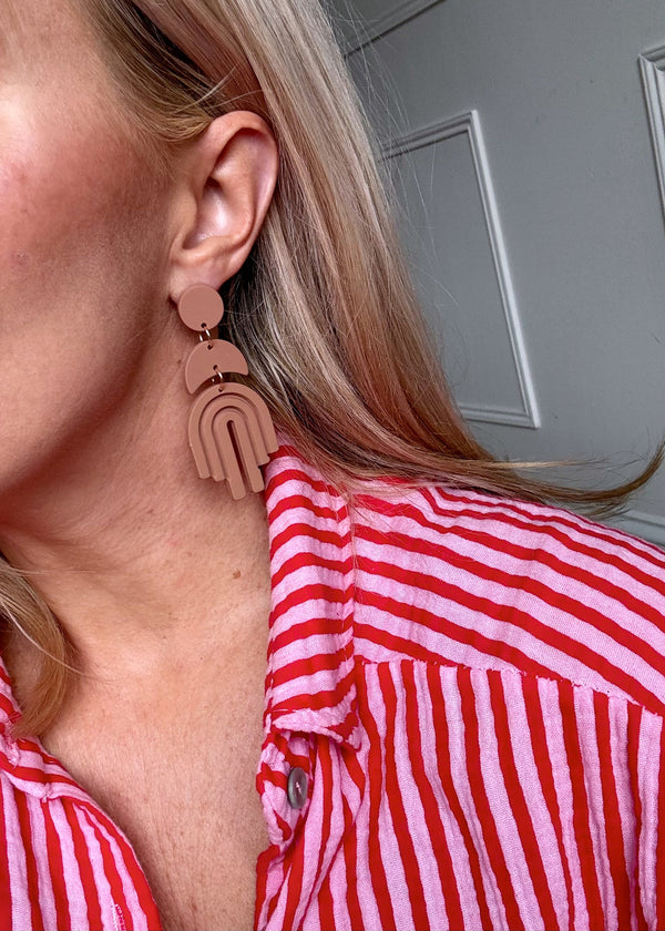 Statement earrings - nude curve-The Style Attic