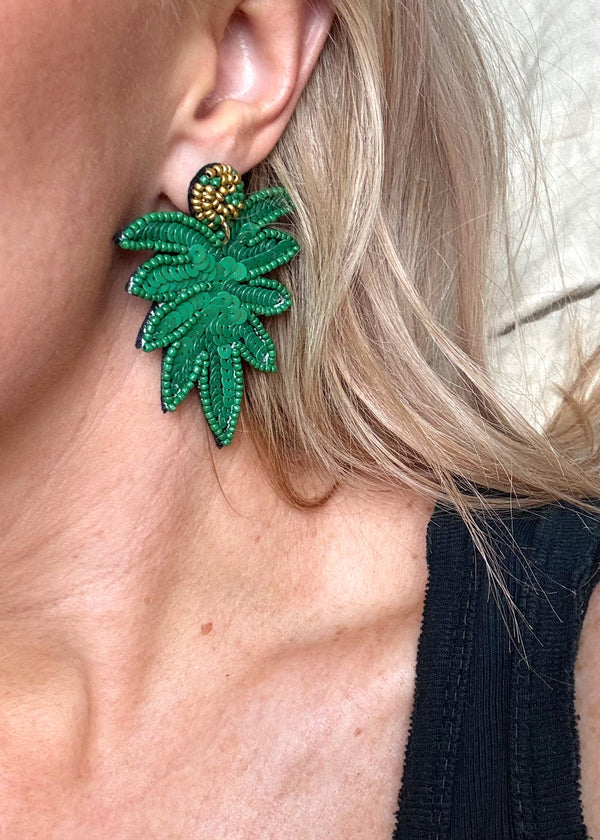 Statement earrings - palm-The Style Attic