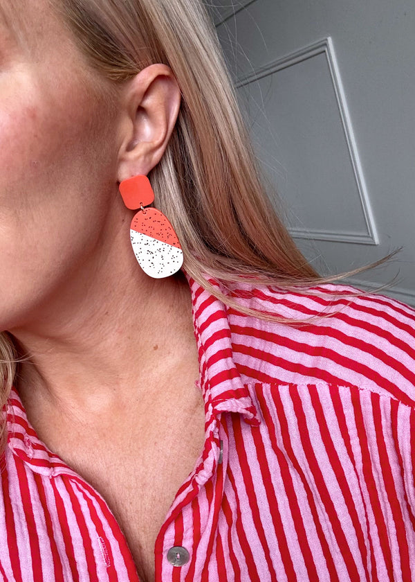 Statement earrings - peach speckle-The Style Attic