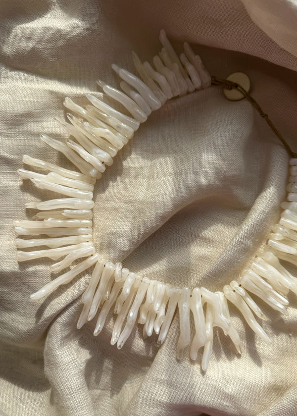 Statement reef necklace - cream-The Style Attic