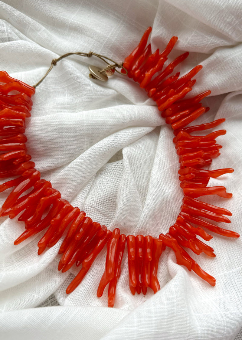 Statement reef necklace - orange-The Style Attic