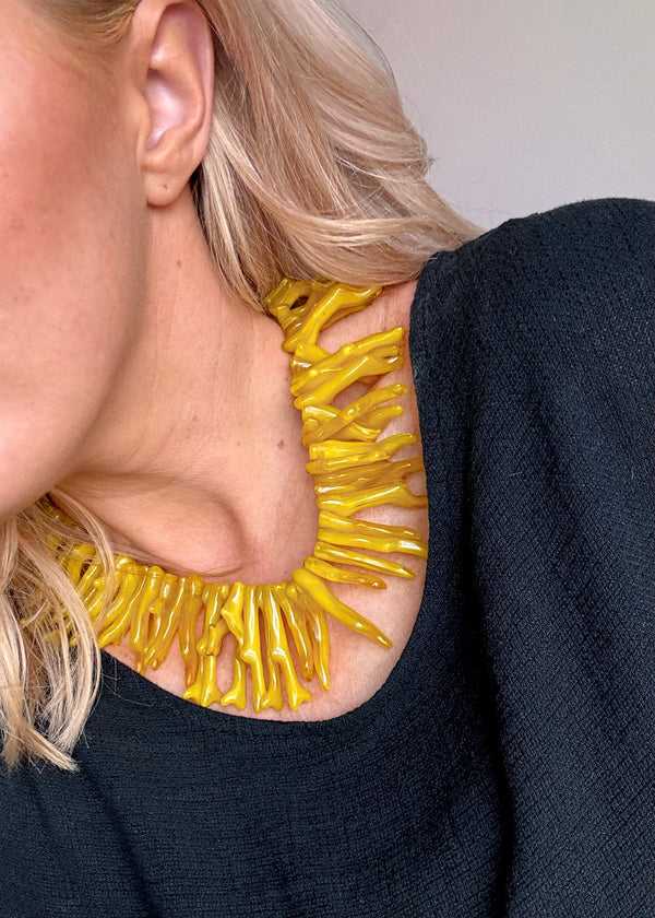 Statement reef necklace - yellow-The Style Attic