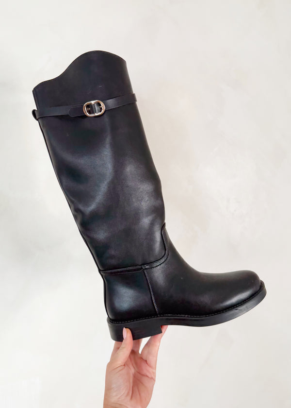 Stefan riding boots - black-The Style Attic