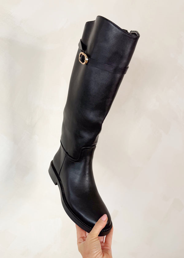 Stefan riding boots - black-The Style Attic
