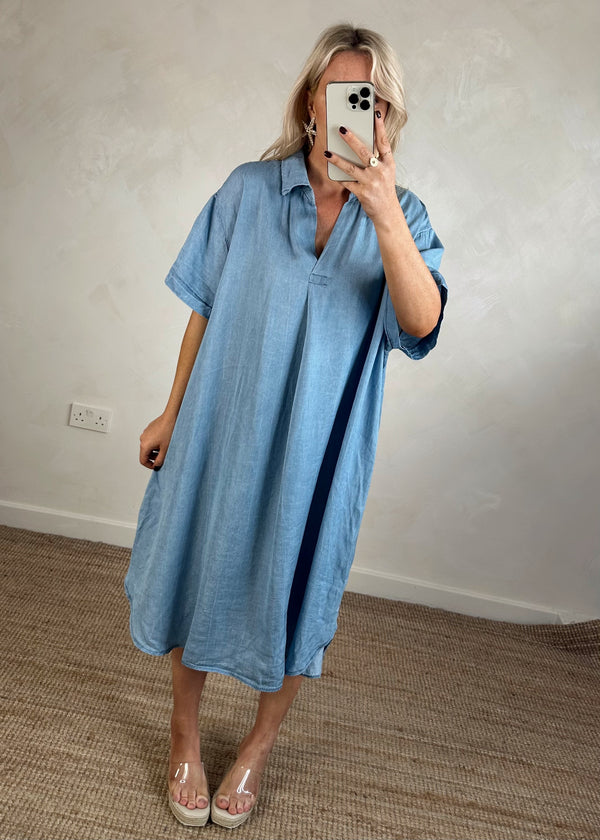 Stella chambray tunic-The Style Attic