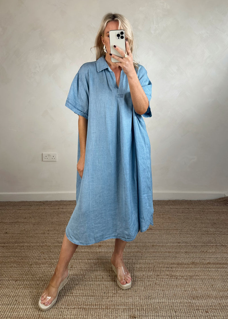 Stella chambray tunic-The Style Attic