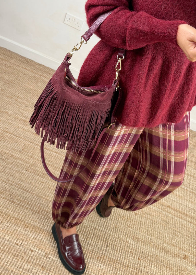 Stevie tassel leather bag - Merlot-The Style Attic
