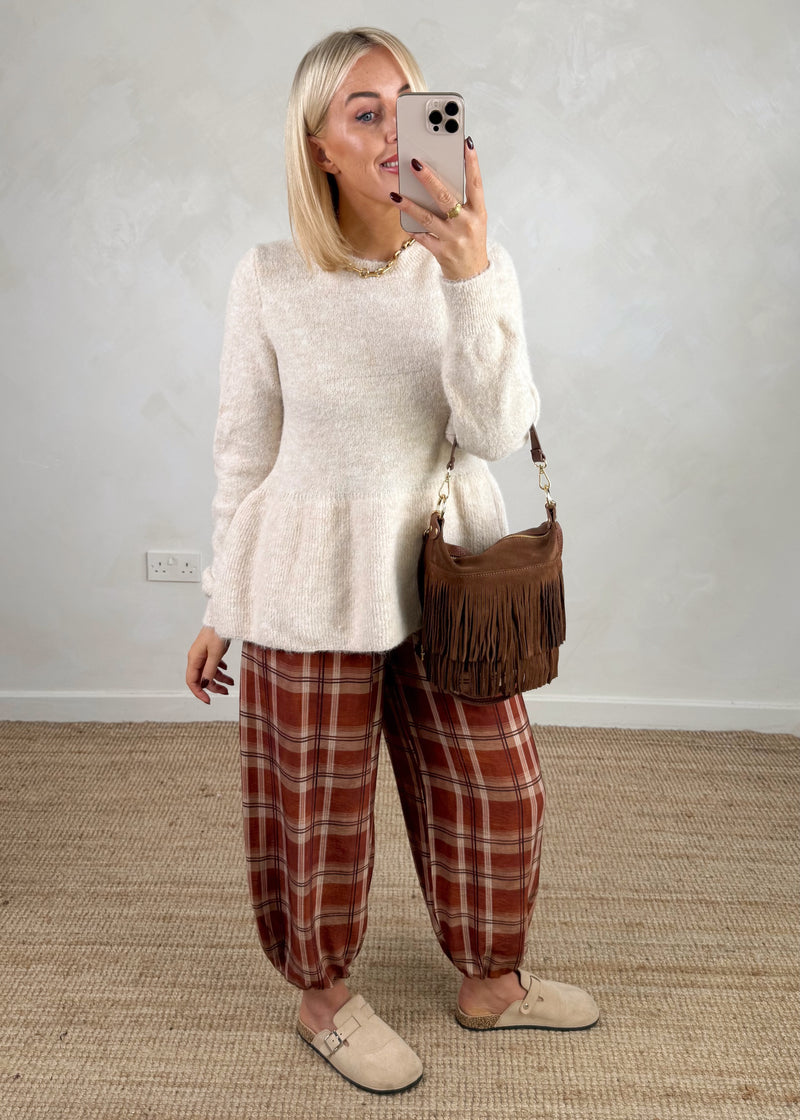 Stevie tassel leather bag - chestnut-The Style Attic