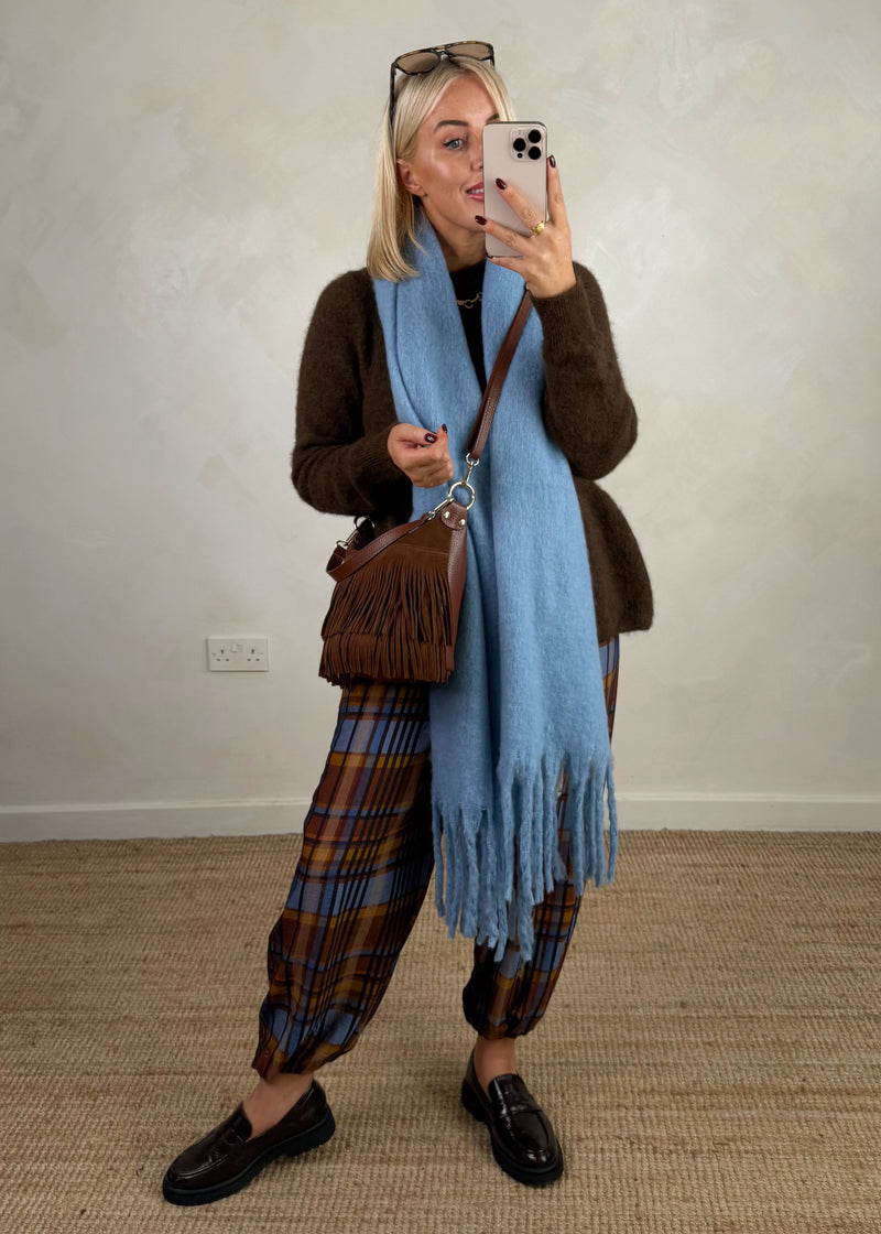 Stevie tassel leather bag - chestnut-The Style Attic