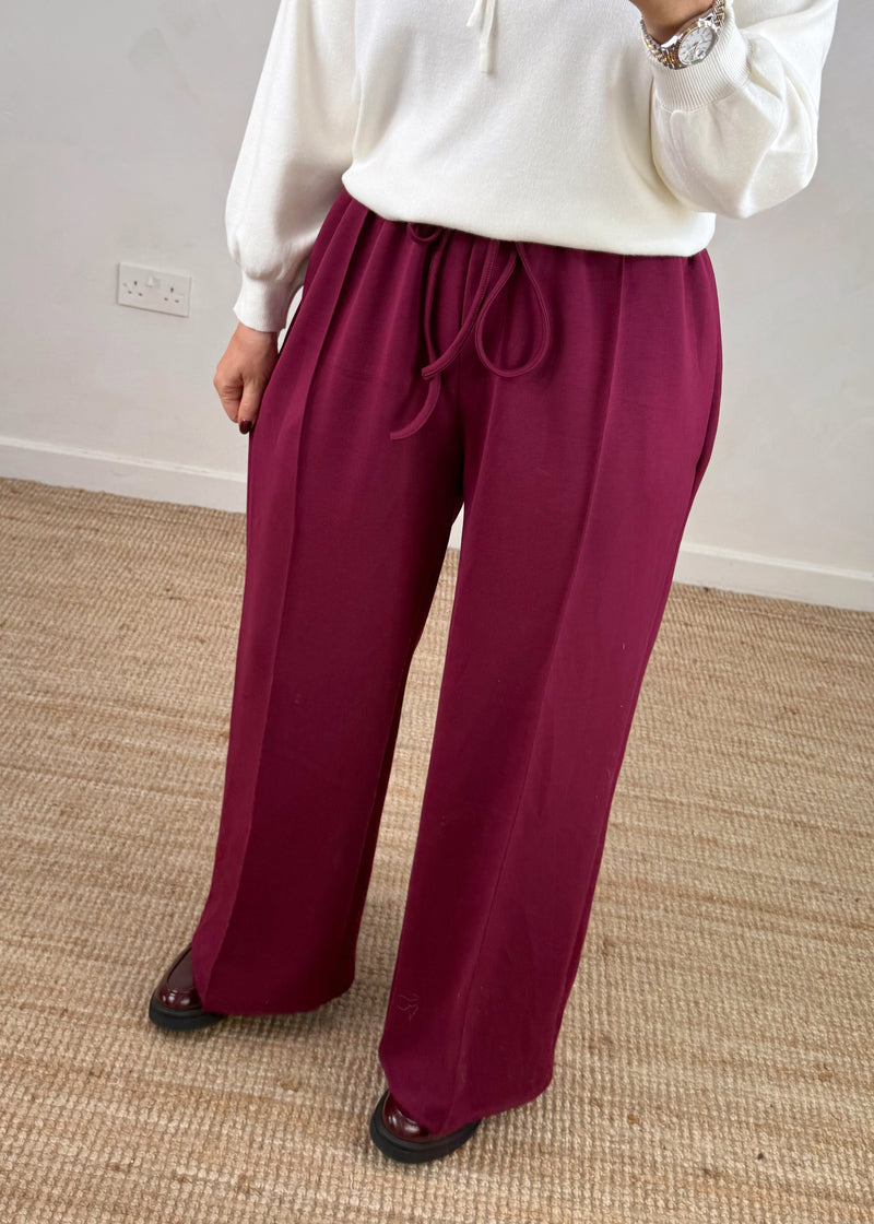 Straight leg jogger - Merlot-The Style Attic