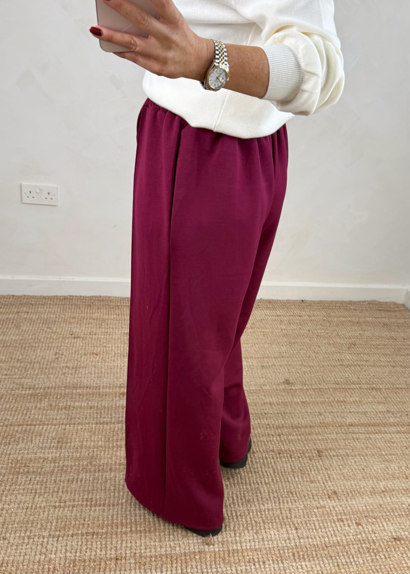 Straight leg jogger - Merlot-The Style Attic