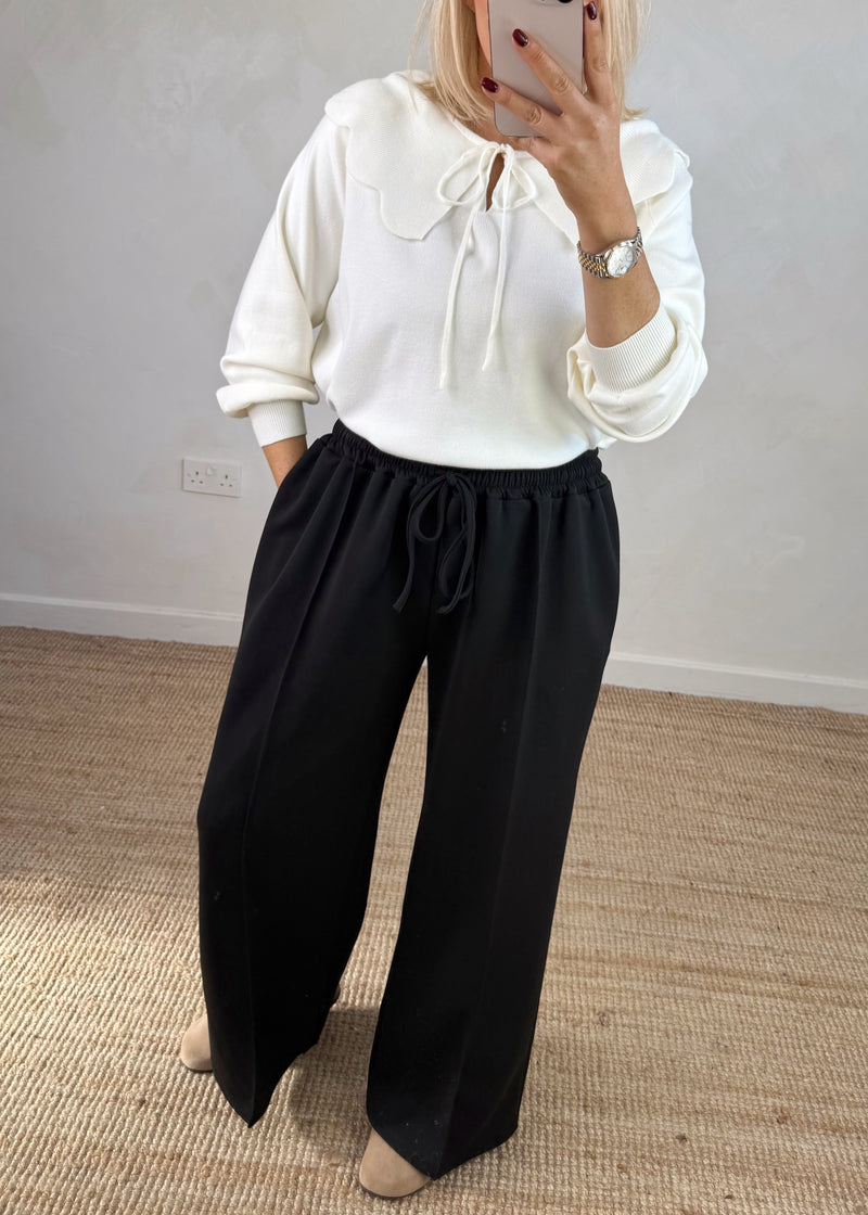 Straight leg jogger - black-The Style Attic
