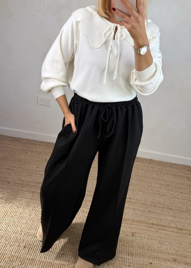 Straight leg jogger - black-The Style Attic