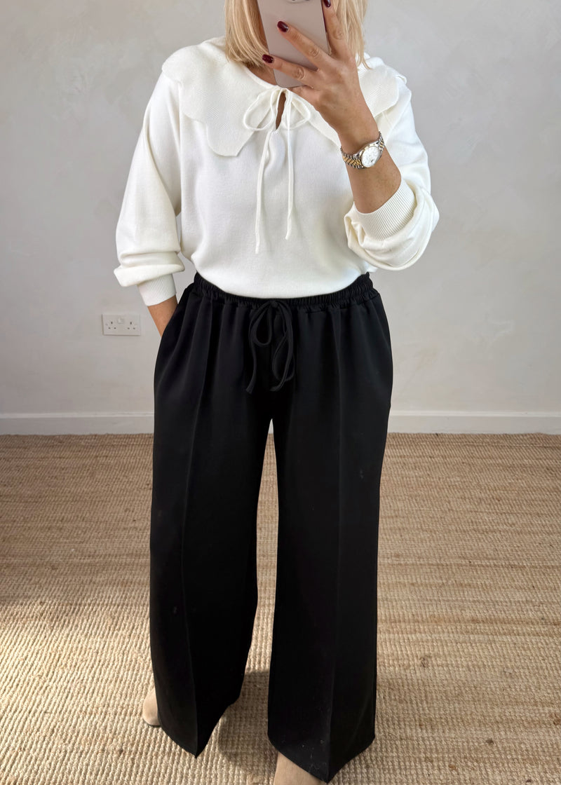 Straight leg jogger - black-The Style Attic