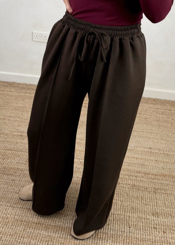 Straight leg jogger - chocolate-The Style Attic