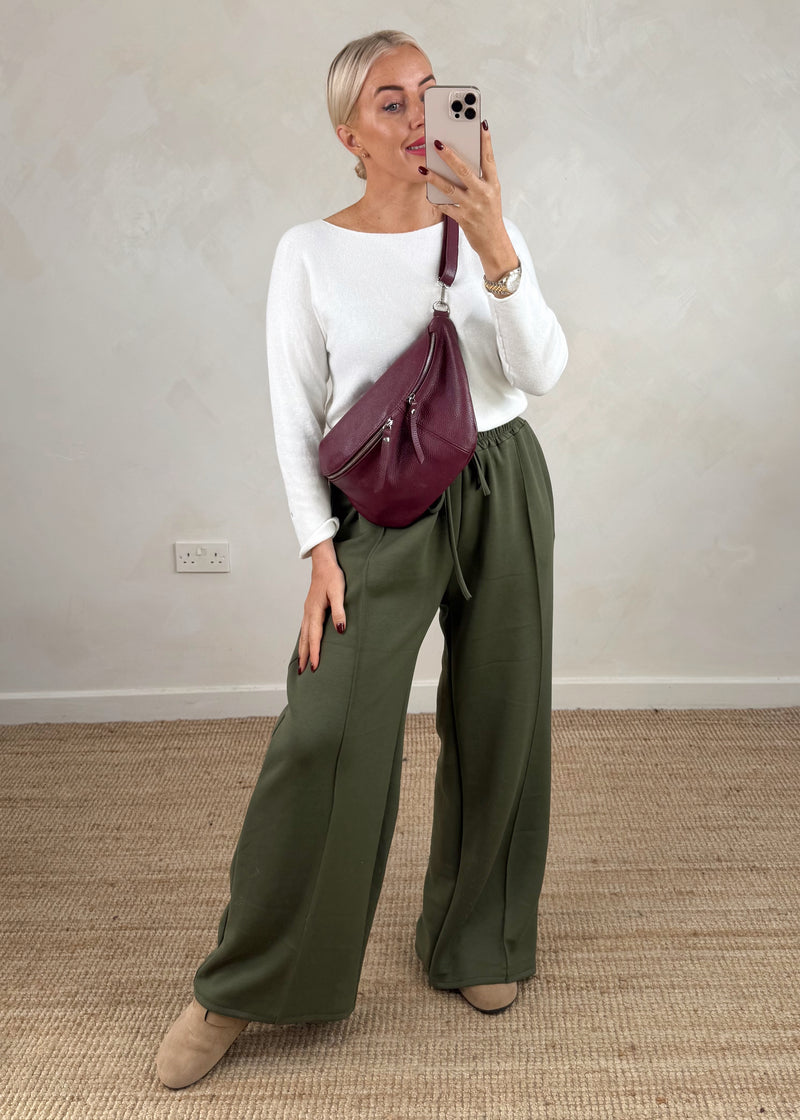 Straight leg jogger - khaki-The Style Attic