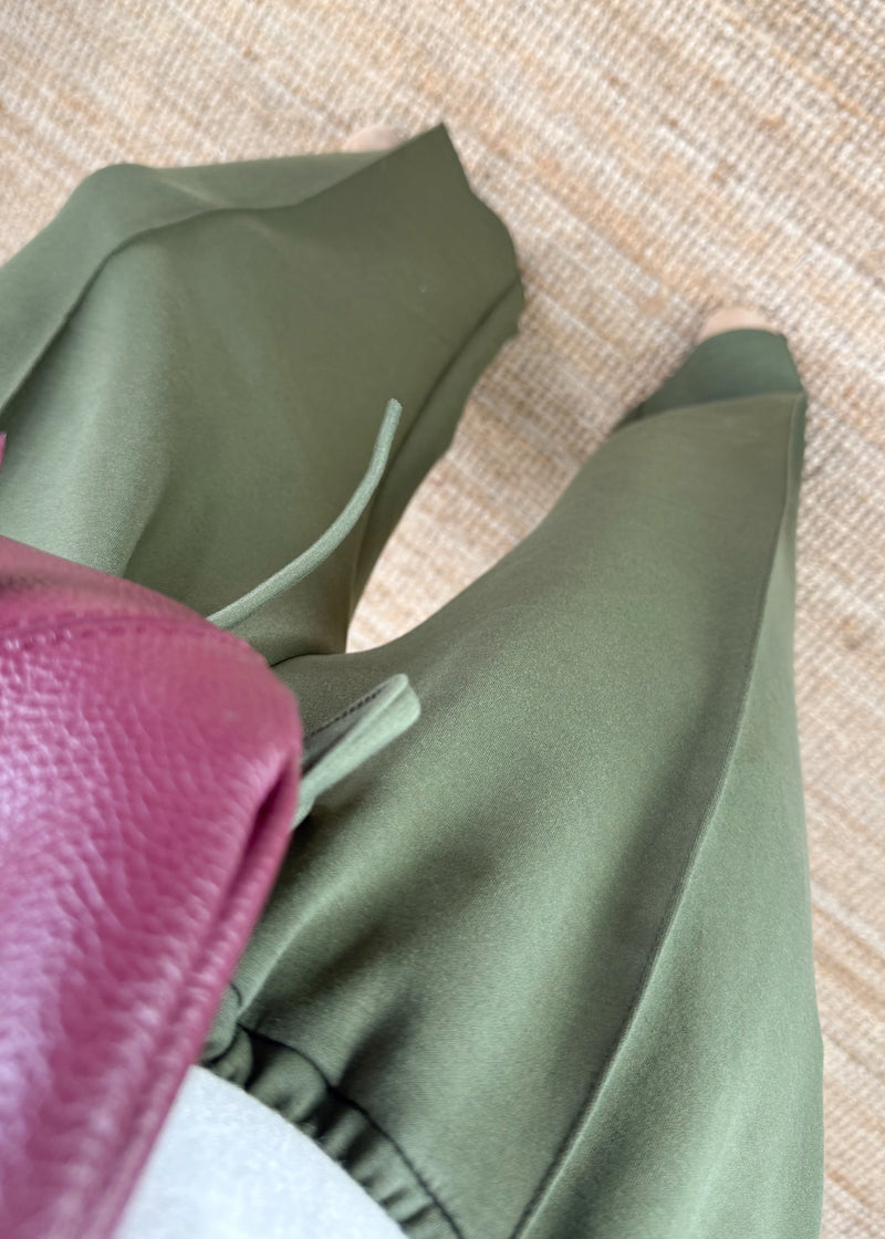 Straight leg jogger - khaki-The Style Attic