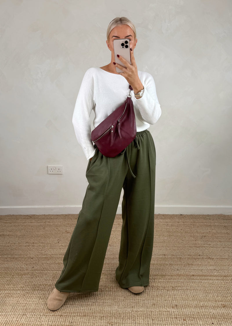 Straight leg jogger - khaki-The Style Attic
