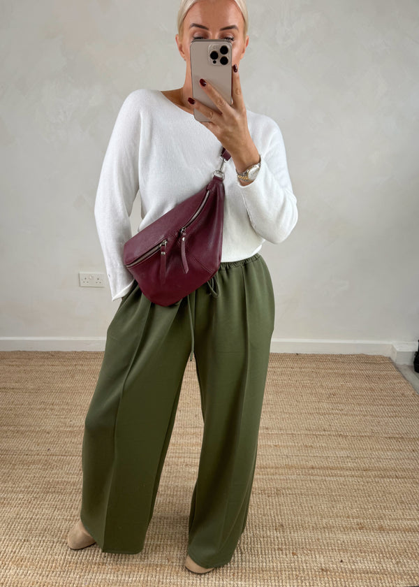 Straight leg jogger - khaki-The Style Attic