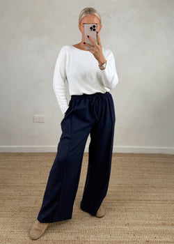 Straight leg jogger - navy-The Style Attic