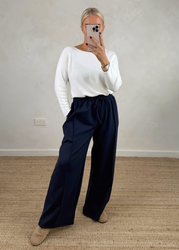 Straight leg jogger - navy-The Style Attic