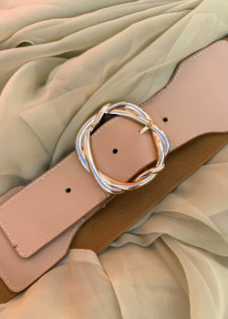 Stretch back belt - beige-The Style Attic