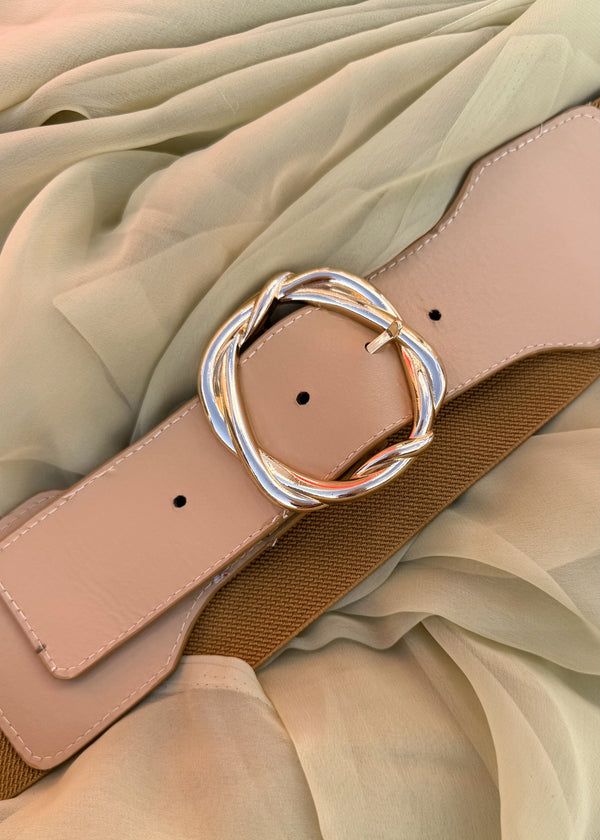 Stretch back belt - beige-The Style Attic