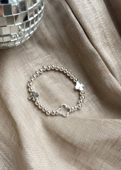 Stretch clover bracelet - silver-The Style Attic