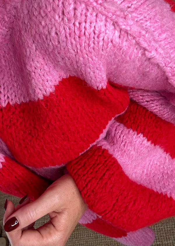 Striped Kurt grunge knit - red/pink-The Style Attic