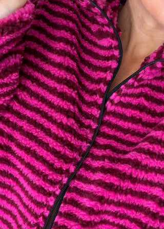 Striped fleece - Merlot-The Style Attic