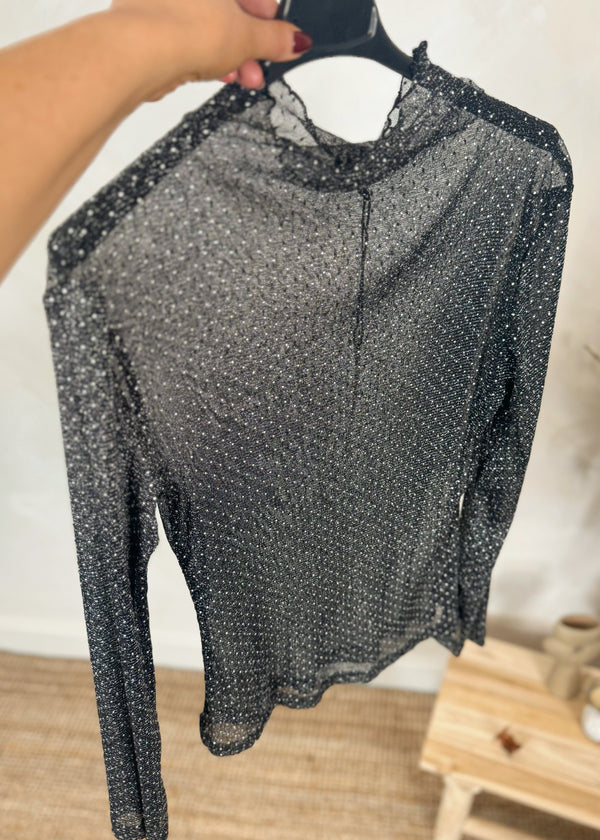 Studded mesh top-The Style Attic