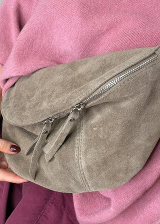 Suede Tori sling bag - Taupe-The Style Attic