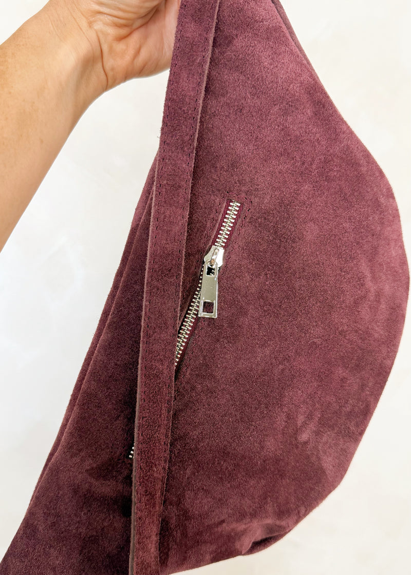 Suede Tori sling bag - merlot-The Style Attic