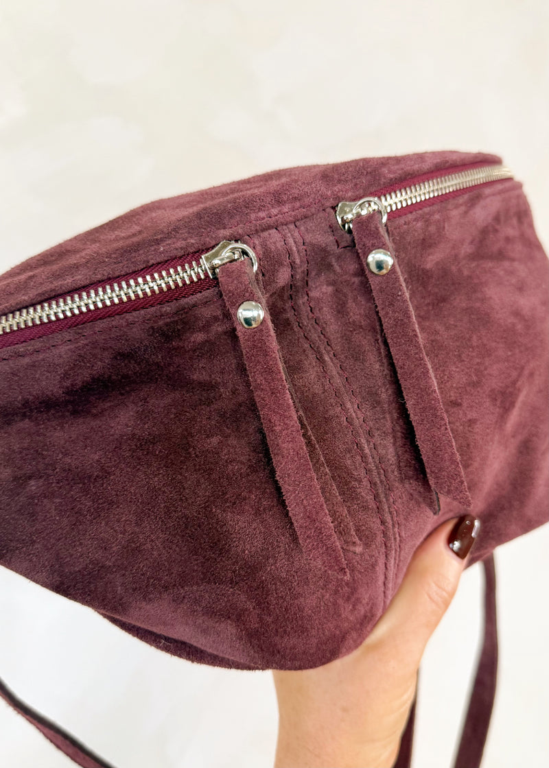 Suede Tori sling bag - merlot-The Style Attic