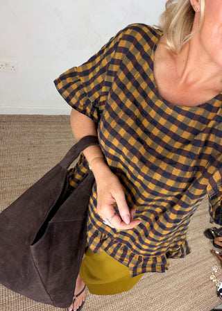 Suede bucket bag - Chocolate-The Style Attic
