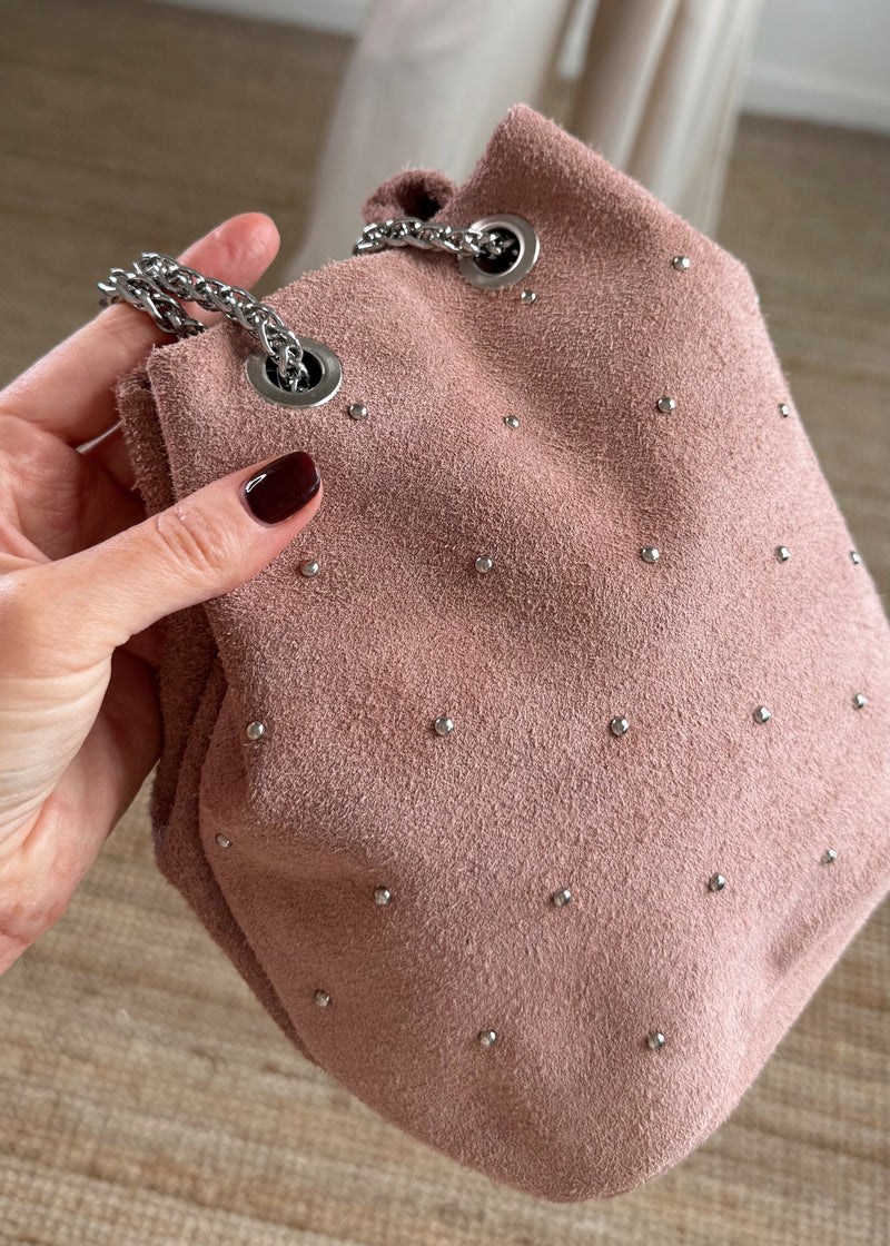 Suede pouch bag - blush-The Style Attic