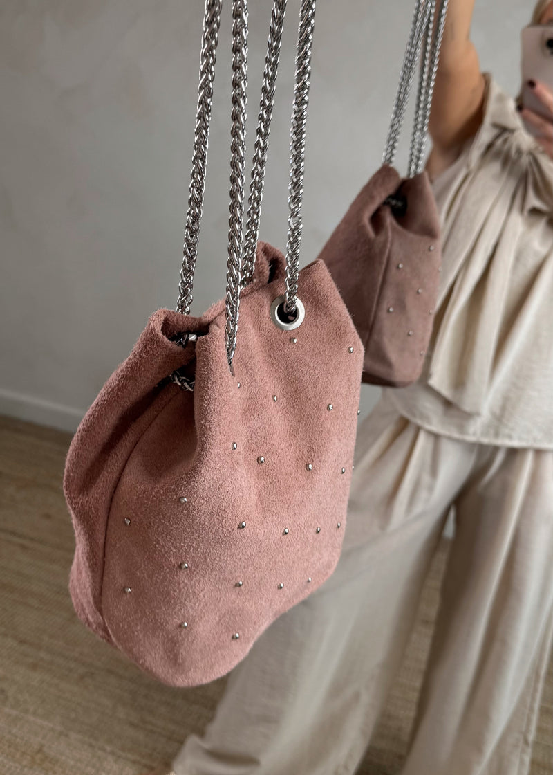 Suede pouch bag - blush-The Style Attic