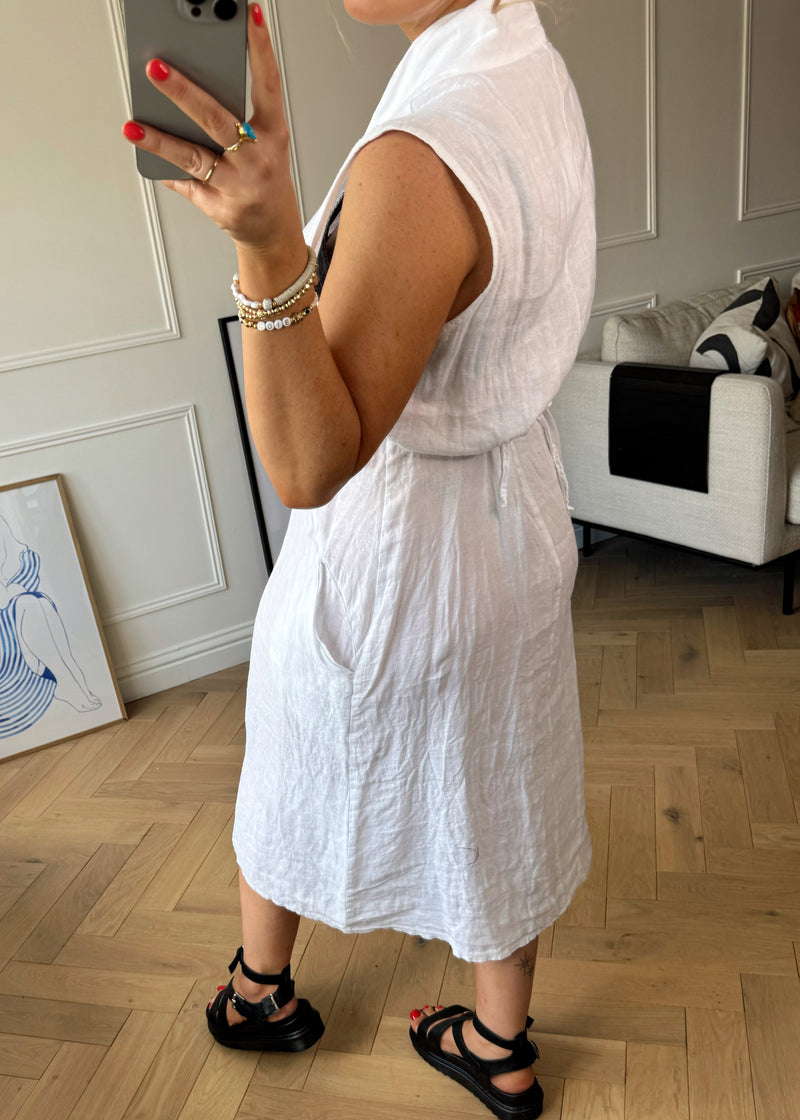 Suki linen dress - white-The Style Attic