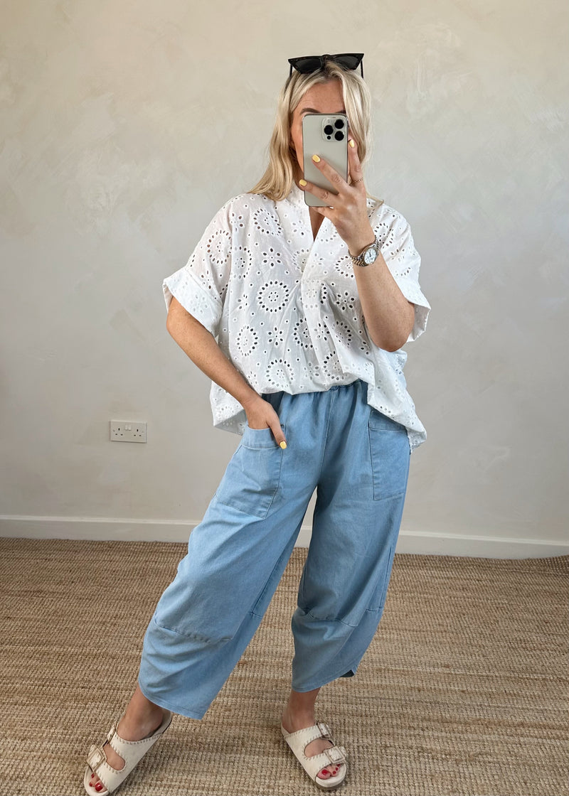 Sunny broderie anglaise blouse-The Style Attic