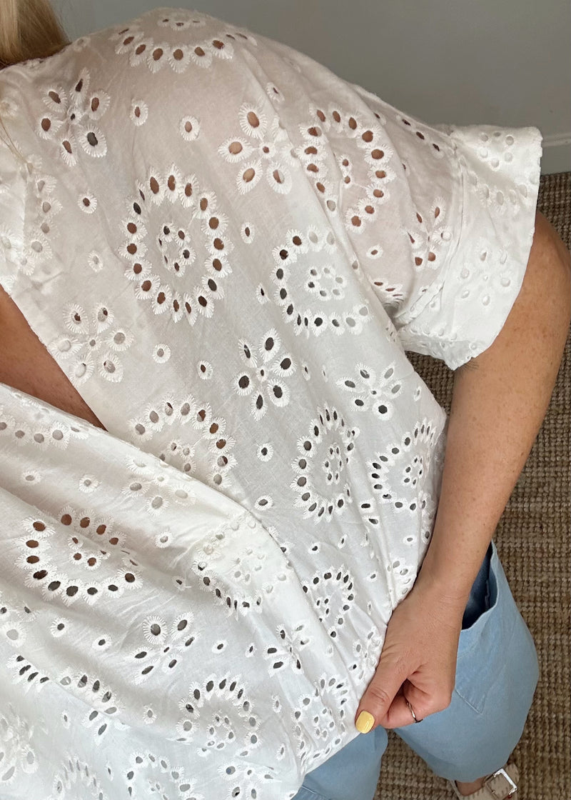 Sunny broderie anglaise blouse-The Style Attic