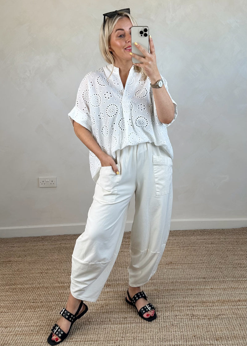 Sunny broderie anglaise blouse-The Style Attic