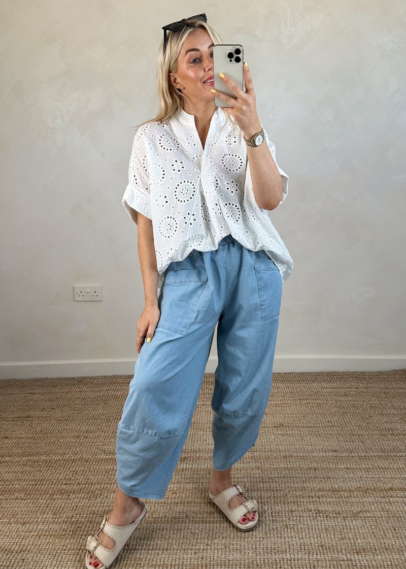 Sunny broderie anglaise blouse-The Style Attic