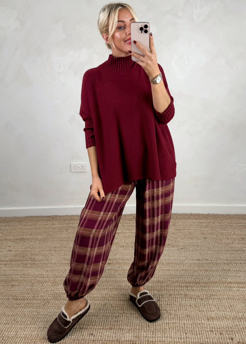 Susannah ribbed knit - Merlot-The Style Attic