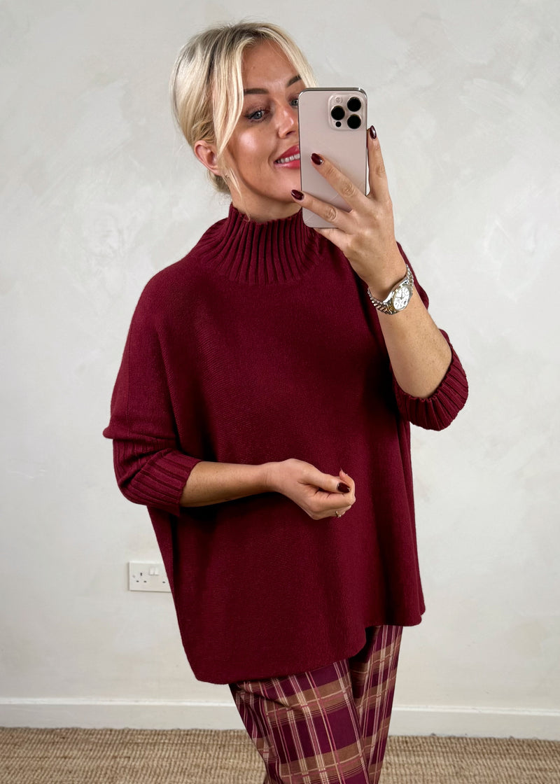 Susannah ribbed knit - Merlot-The Style Attic