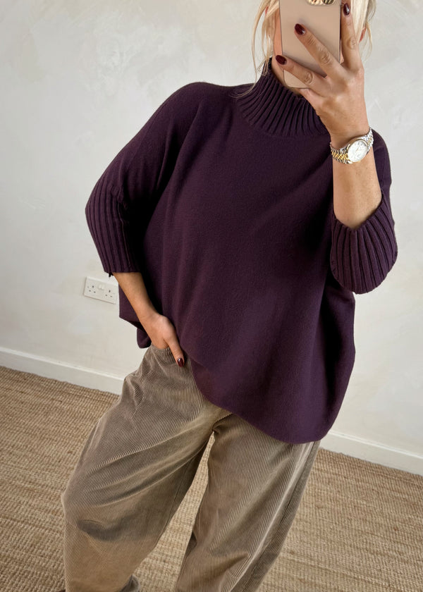 Susannah ribbed knit - plum-The Style Attic