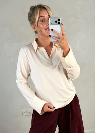 Suzie layering shirt - Beige-The Style Attic