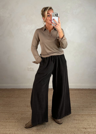 Suzie layering shirt - Mocha-The Style Attic