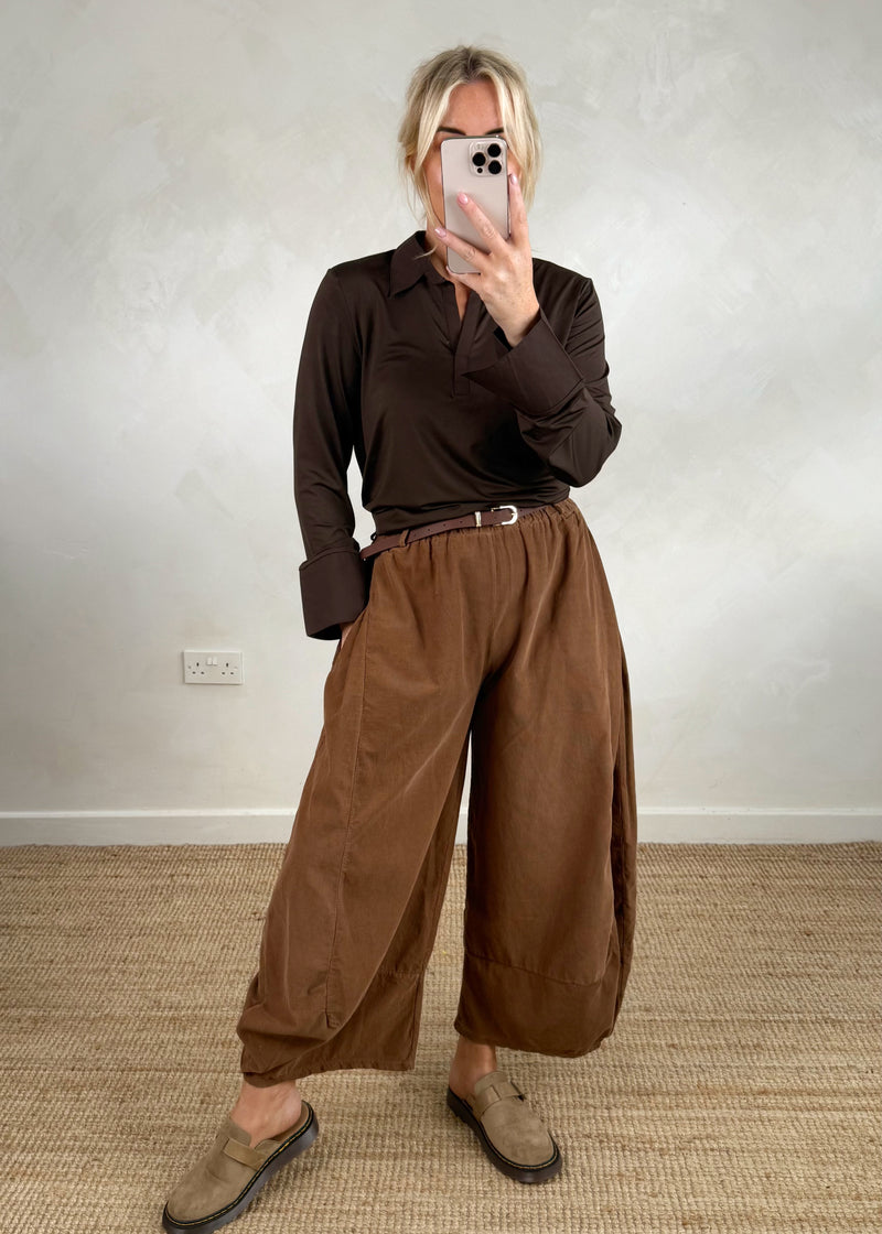 Suzie layering shirt - chocolate-The Style Attic