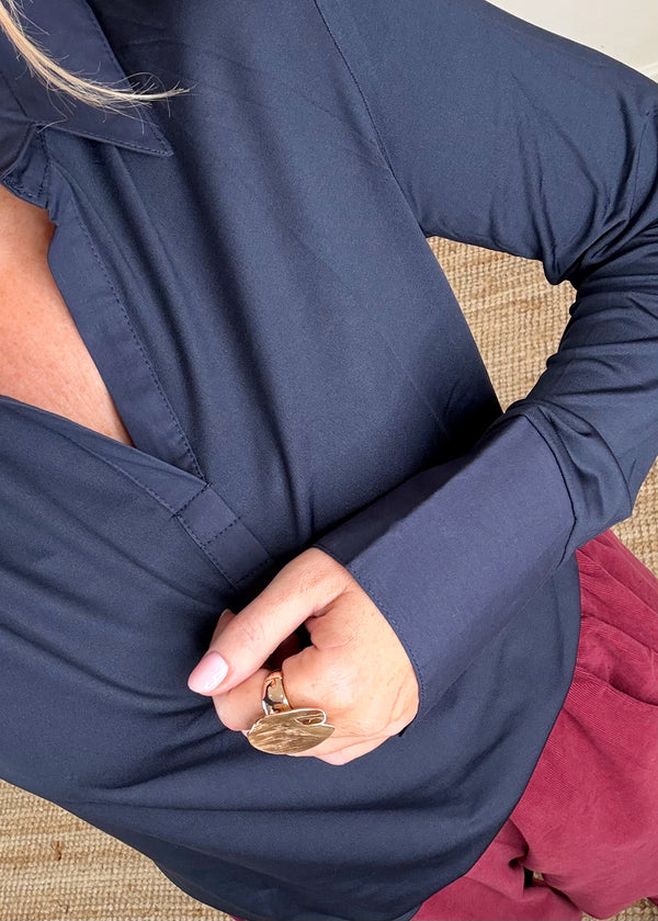 Suzie layering shirt - navy-The Style Attic